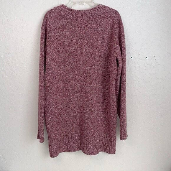 Athleta Vital V-Neck Tunic Sweater Womens Small Cashmere Wool Blend Knit Red - Picture 4 of 11